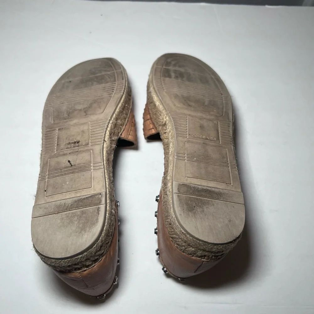 Dolce Vita Ceyla Espadrille Sandals Slip On Tan Brown Women Size 7.5